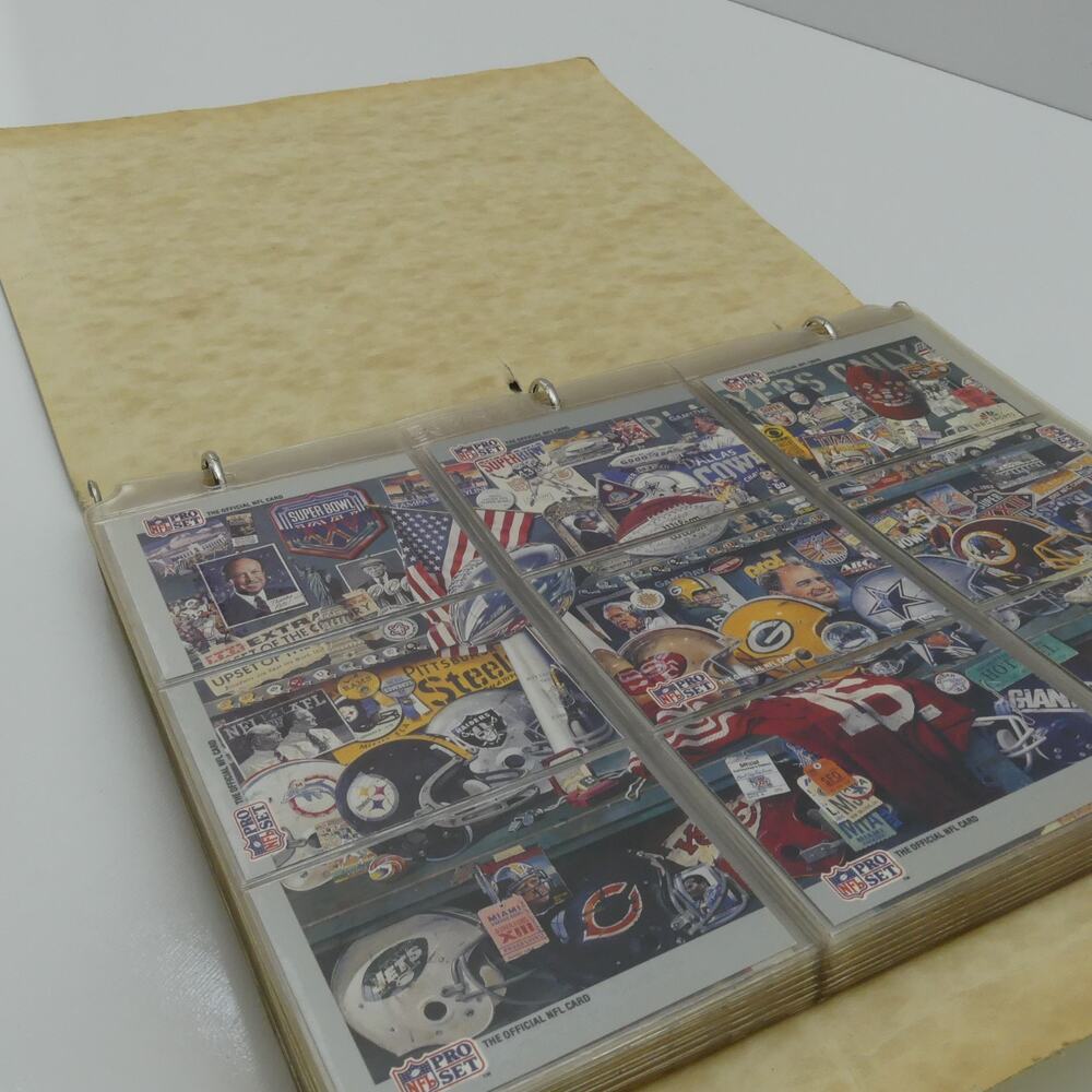 Lot of 162 NFL Pro Set Super Bowl Football Cards 80s-70s Binder Collection VTG